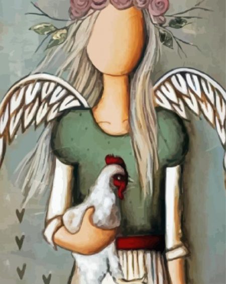 Rut Angel And Chicken Diamond Painting