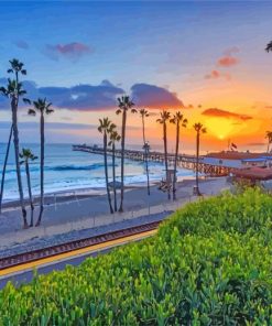 San Clemente Beach Sunset Diamond Painting