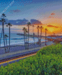 San Clemente Beach Sunset Diamond Painting