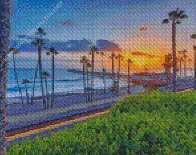 San Clemente Beach Sunset Diamond Painting