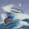 Ship In A Storm Diamond Painting