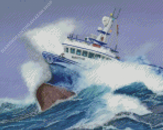 Ship In A Storm Diamond Painting