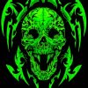 Skull Green Art Diamond Painting