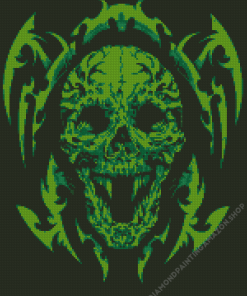 Skull Green Art Diamond Painting