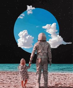 Space Astronaut Beach Diamond Painting