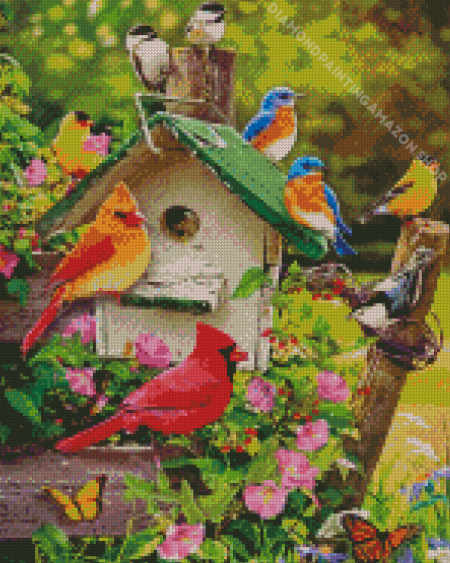 Spring Birds Diamond Painting