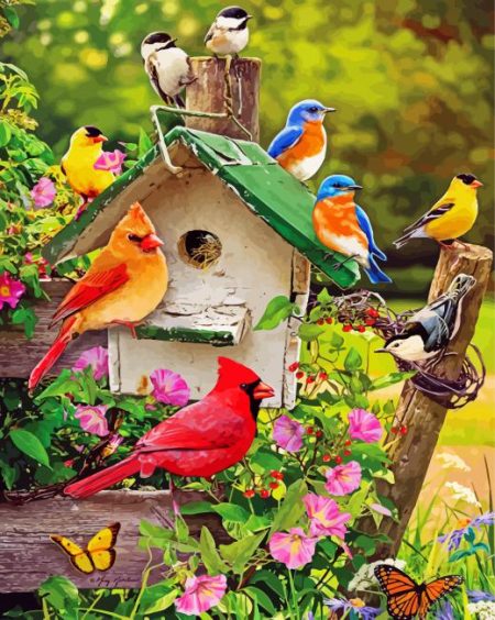 Spring Birds Diamond Painting
