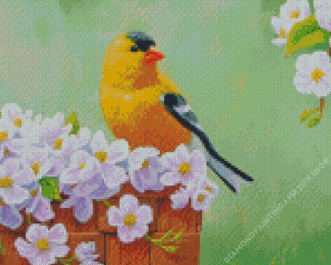 Spring Goldfinch Diamond Painting