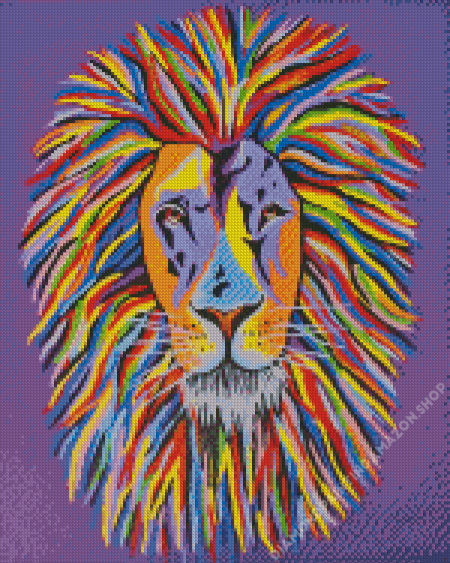 Steven Brown Colorful Lion Head Diamond Painting