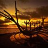 Sun Voyager Sculpture At Sunset Diamond Painting