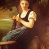 The Knitting Girl Bouguereau Diamond Painting