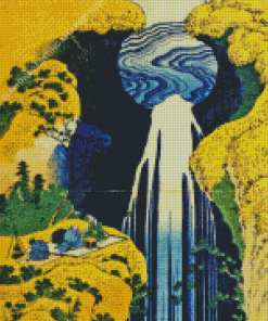 The Waterfall Of Amida Hokusai Diamond Painting