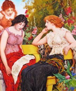 Three Classic Women In Garden Diamond Painting