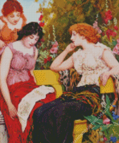 Three Classic Women In Garden Diamond Painting