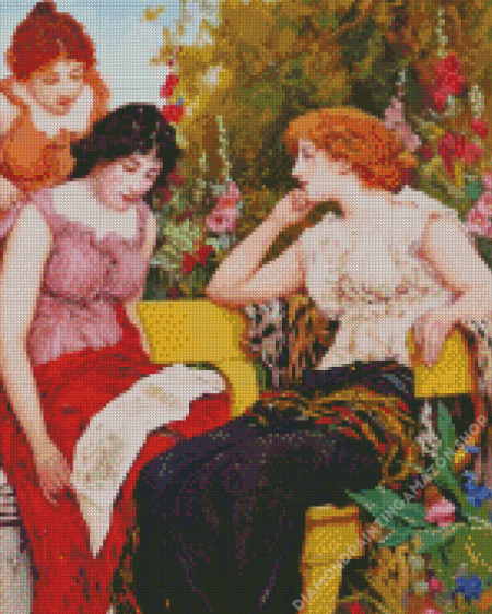 Three Classic Women In Garden Diamond Painting