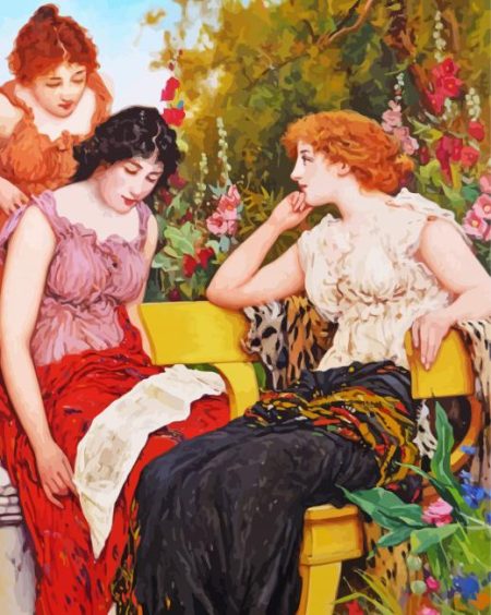 Three Classic Women In Garden Diamond Painting