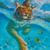 Tiger In Water Diamond Painting