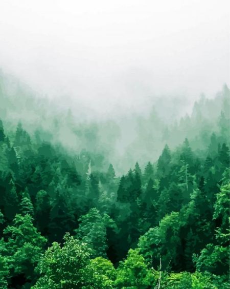 Trees In The Mist Diamond Painting