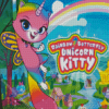 Rainbow Butterfly Unicorn Kitty Diamond Painting