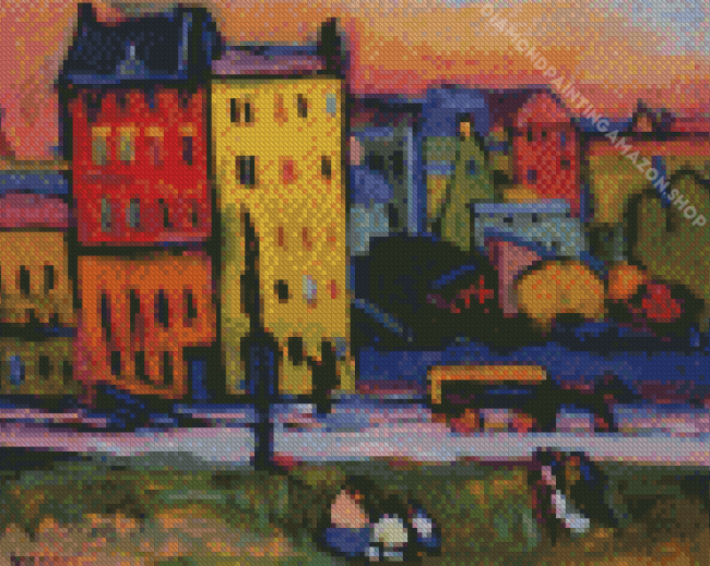 Wassily Kandinsky Houses In Munich Diamond Painting