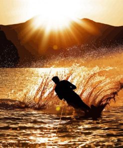 Water Skiing At Sunset Diamond Painting