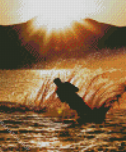 Water Skiing At Sunset Diamond Painting