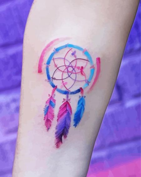 Watercolor Dreamcatcher Tattoo Diamond Painting