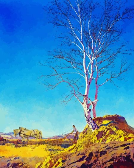 White Birch By Maxfield Parrish Diamond Painting