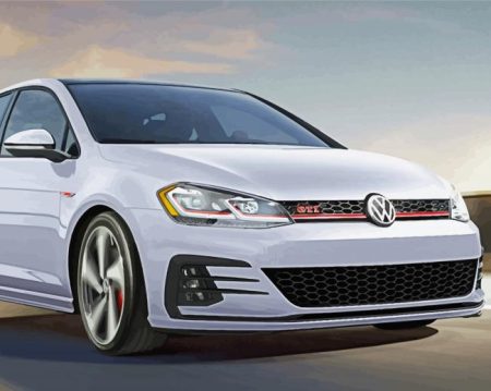 White Golf Gti Diamond Painting