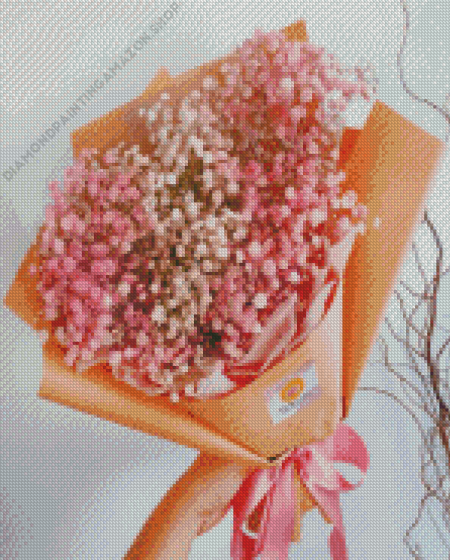 White Pink Babys Breath Diamond Painting