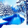 Winter Stream Art Diamond Painting