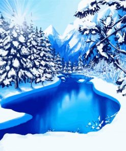 Winter Stream Art Diamond Painting