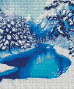 Winter Stream Art Diamond Painting