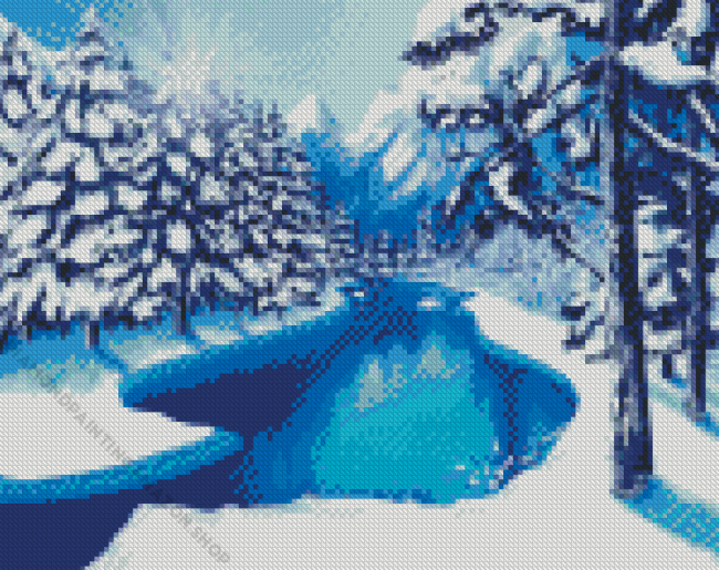 Winter Stream Art Diamond Painting