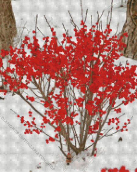 Winterberry In Snow Diamond Painting