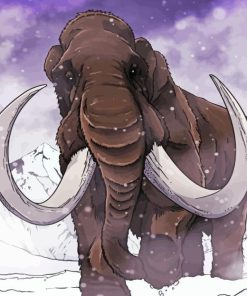 Woolly Mammoth In The Snow Diamond Painting