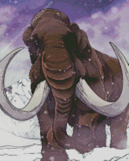 Woolly Mammoth In The Snow Diamond Painting