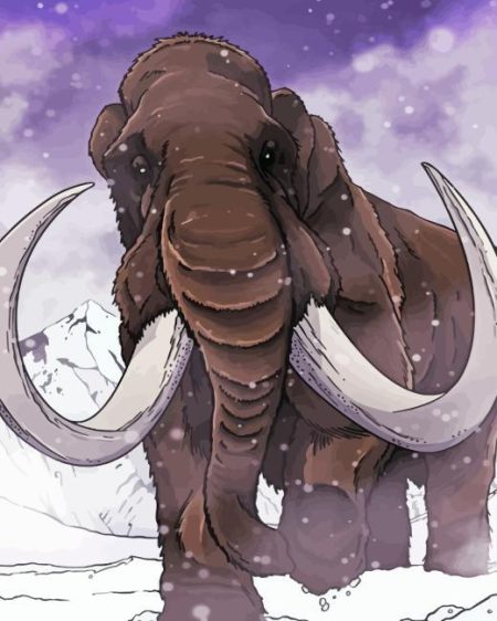 Woolly Mammoth In The Snow Diamond Painting