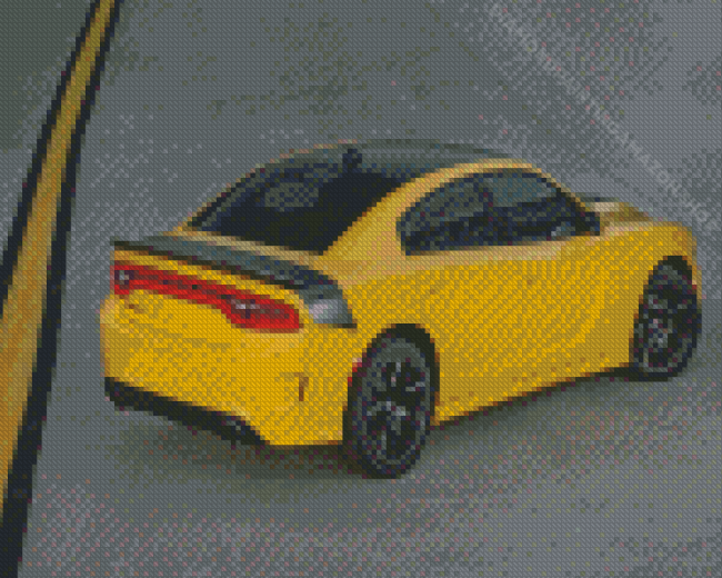 Yellow Dodge Charger Daytona 2016 Diamond Painting