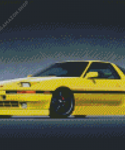 Yellow Toyota Supra Mk3 Diamond Painting