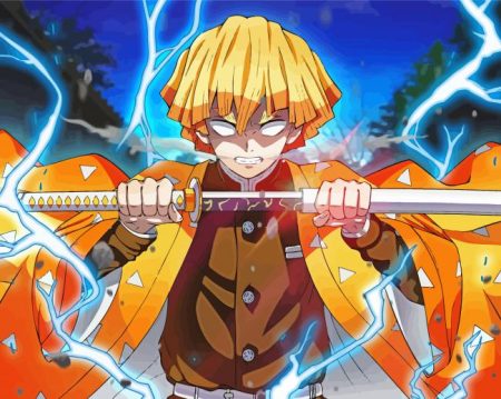 Zenitsu Agatsuma Kimetsu No Yaiba Diamond Painting