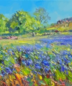 Abstract Bluebell Meadow Diamond Painting