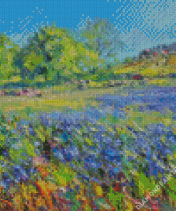 Abstract Bluebell Meadow Diamond Painting