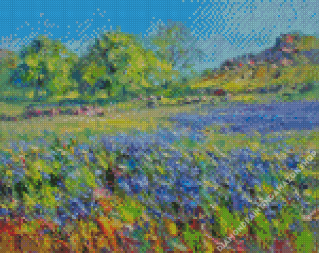 Abstract Bluebell Meadow Diamond Painting