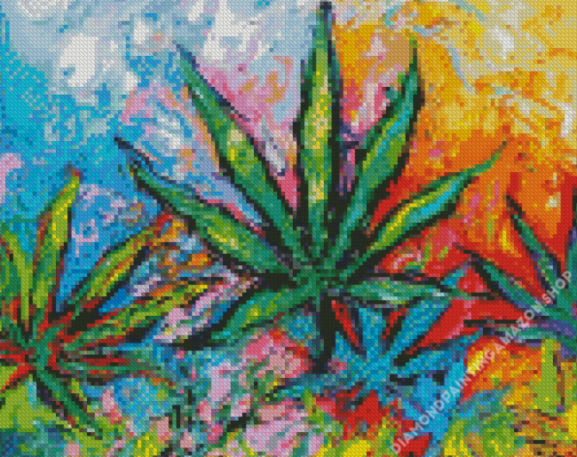 Abstract Marijuana Diamond Painting