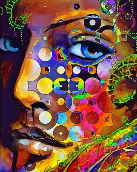 Abstract Psychedelic Head Woman Diamond Painting