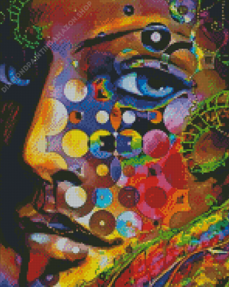 Abstract Psychedelic Head Woman Diamond Painting
