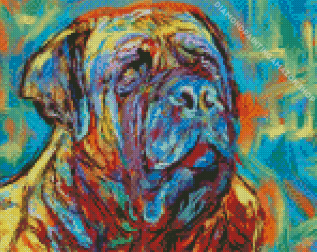 Aesthetic Bullmastiff Illustration Diamond Painting