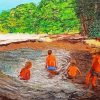 Aesthetic Children Bathing Diamond Painting