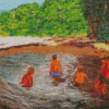 Aesthetic Children Bathing Diamond Painting